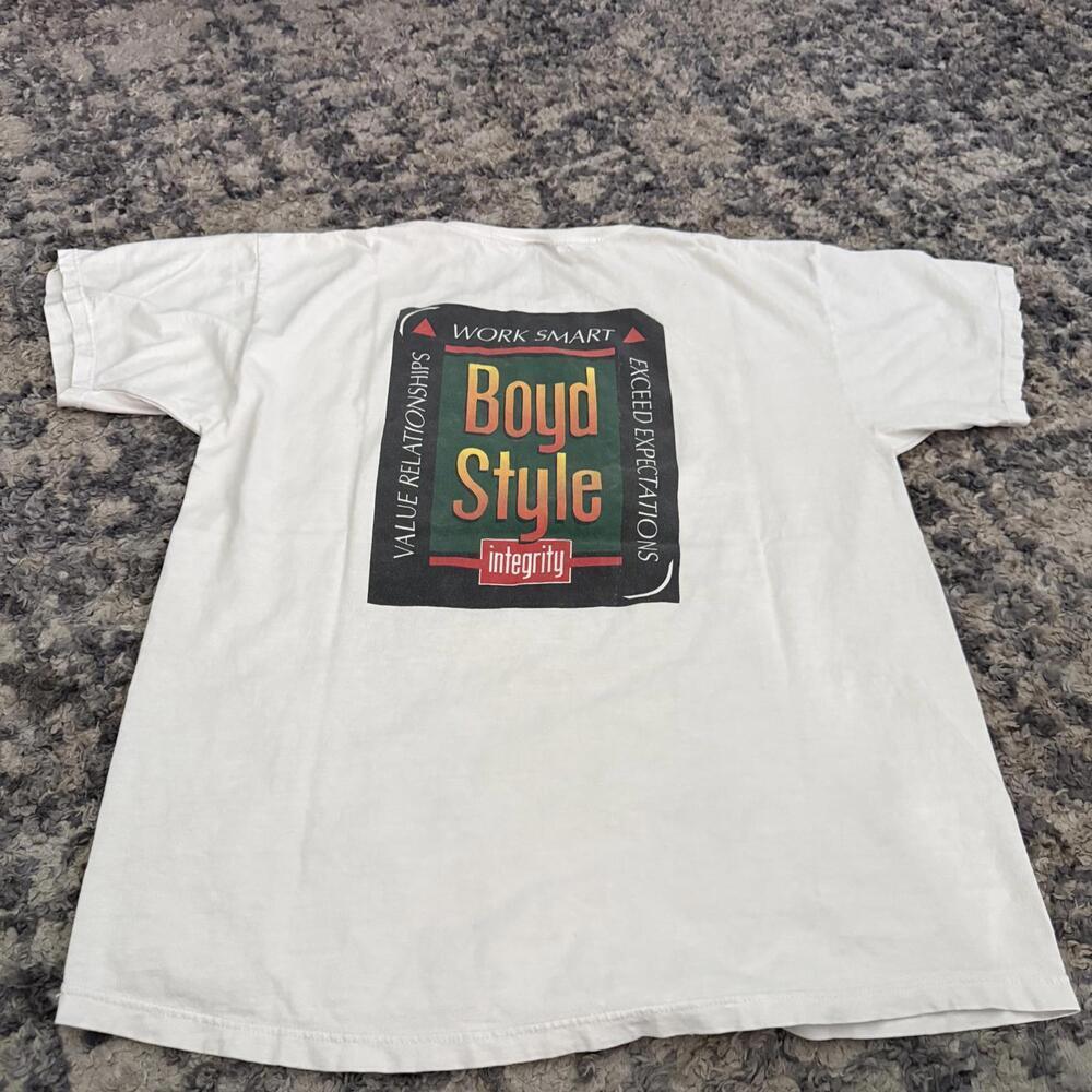 Vintage Boyd Style Graphic Tee XL Tultex 90s Back Print Streetwear